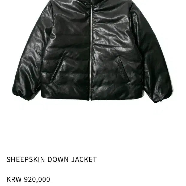[BUNJANG] Teillait Lambskin Black Padded Jacket / 틸레이트 양가죽 블랙 패딩 자켓