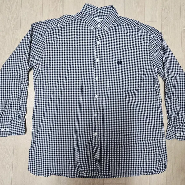 [BUNJANG] Kirsh Navy Gingham Check Oxford Shirt L (105) / 키르시 네이비 면 고방체크 셔츠 L (105)