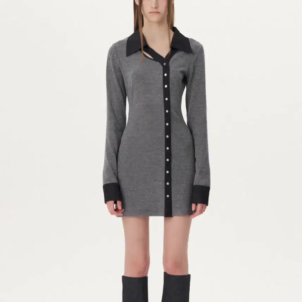 [BUNJANG] YUSE Unbalanced Cutout Shirt Dress / YUSE 언밸런스 컷아웃 셔츠 원피스