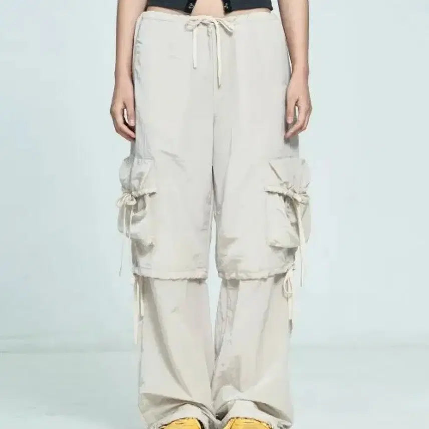 [BUNJANG] SETEXY Balloon Pocket Layered Cargo Pants Beige / 셋업이엑스이 벌룬 포켓 레이어드 카고 팬츠 베이지