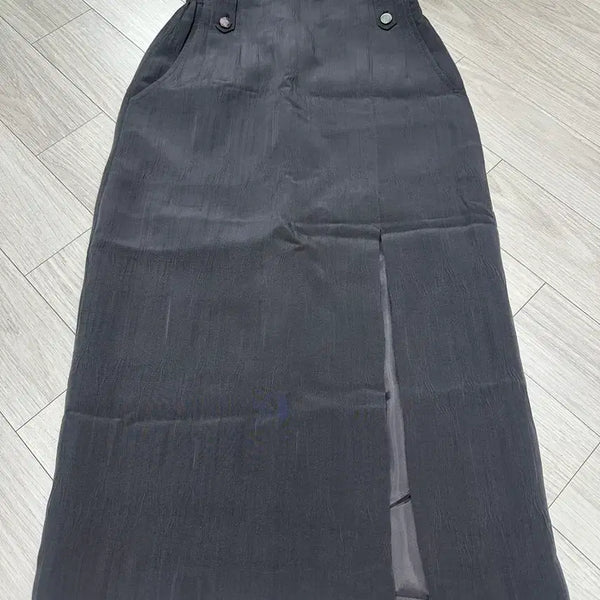 [BUNJANG] Mischief Slit Long Skirt / [허리 기장 수선] 미스치프 트임 롱 스커트