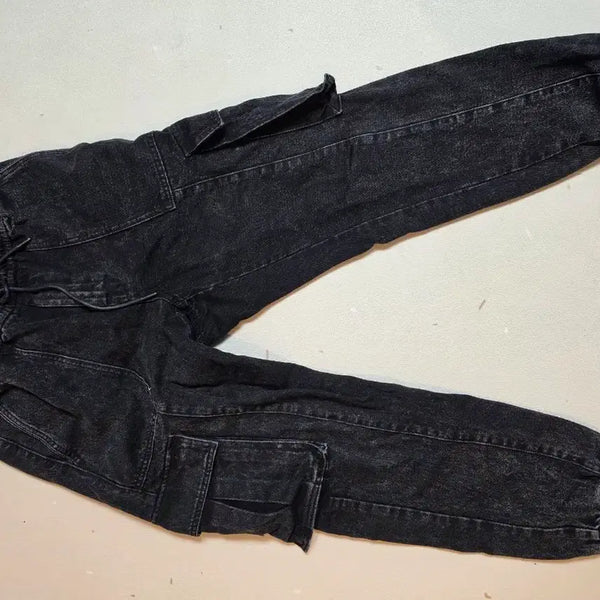 [BUNJANG] Juun.J Black Denim Cargo Jogger Pants / 준지 블랙 데님 카고 조거팬츠(48) 유아인바지 동일소재. 카고버전