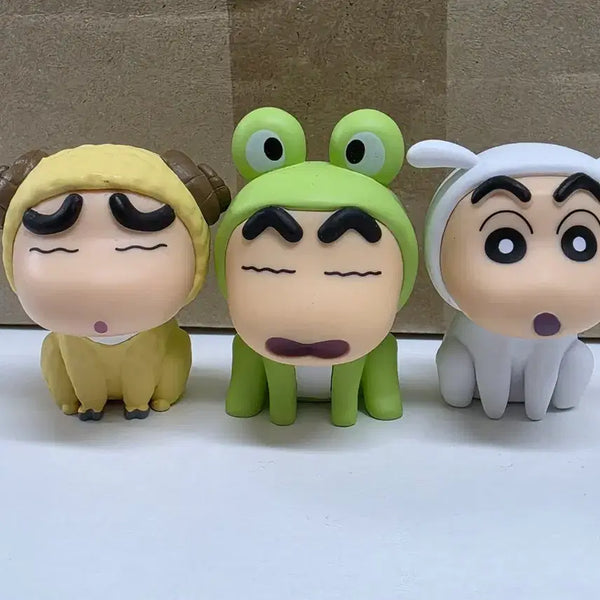 [BUNJANG] Crayon Shin-chan Animal Pajamas Figure 3 Types Bundle Set / 짱구 동물 피규어 3종 일괄