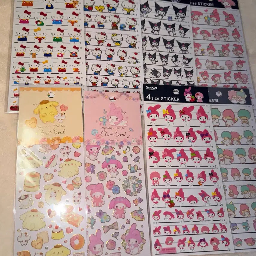 [BUNJANG] Sanrio Sticker Bundle Set / 산리오 4사이즈&클로즈핀 스티커 일괄
