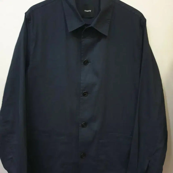 [BUNJANG] Theory Navy Linen Shirt Jacket / Theory 띠어리 네이비 마 셔츠 자켓