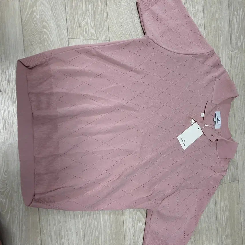 [BUNJANG] Ourscope Knit Short-Sleeve Pink Top / 아워스코프 니트반팔 핑크 2사이즈