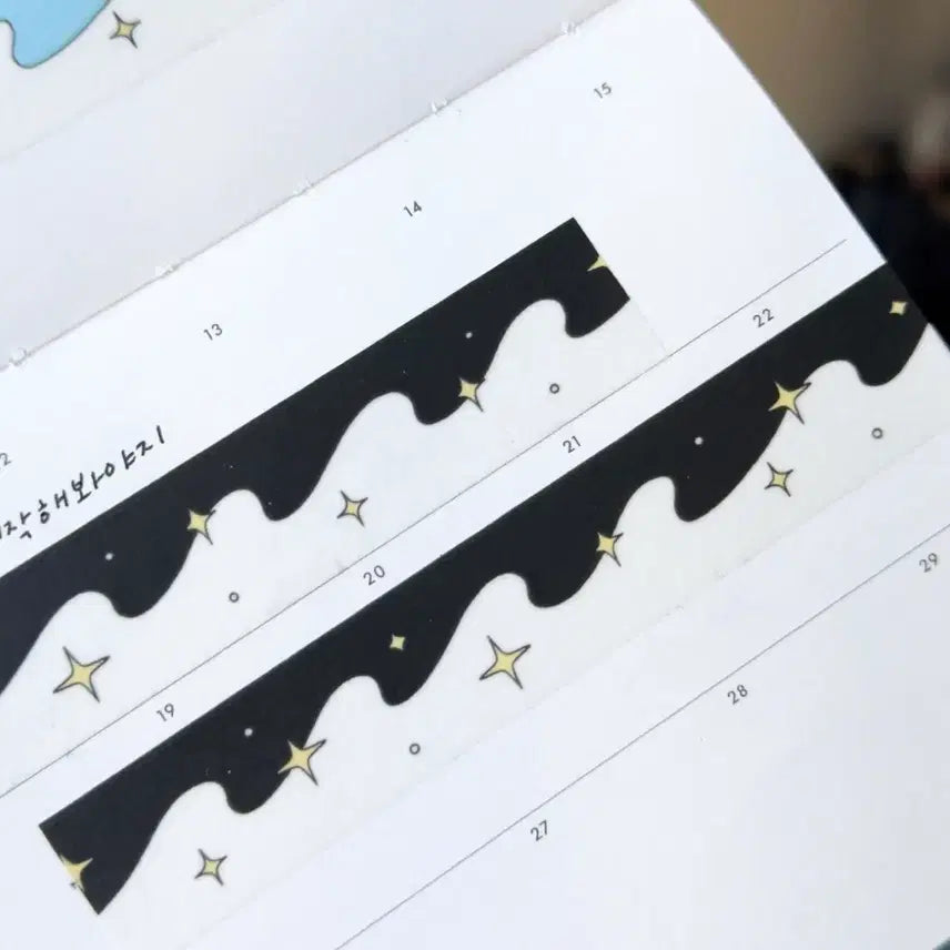 [BUNJANG] BingBing Stationery Starry Sea Black Washi Tape / 빙빙문구 별의바다블랙 마테