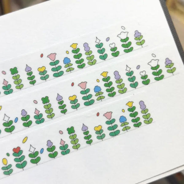 [BUNJANG] Bingbing Stationery Pophogadeun Kkot Washi Tape / 빙빙문구 포포가만든꽃 마테