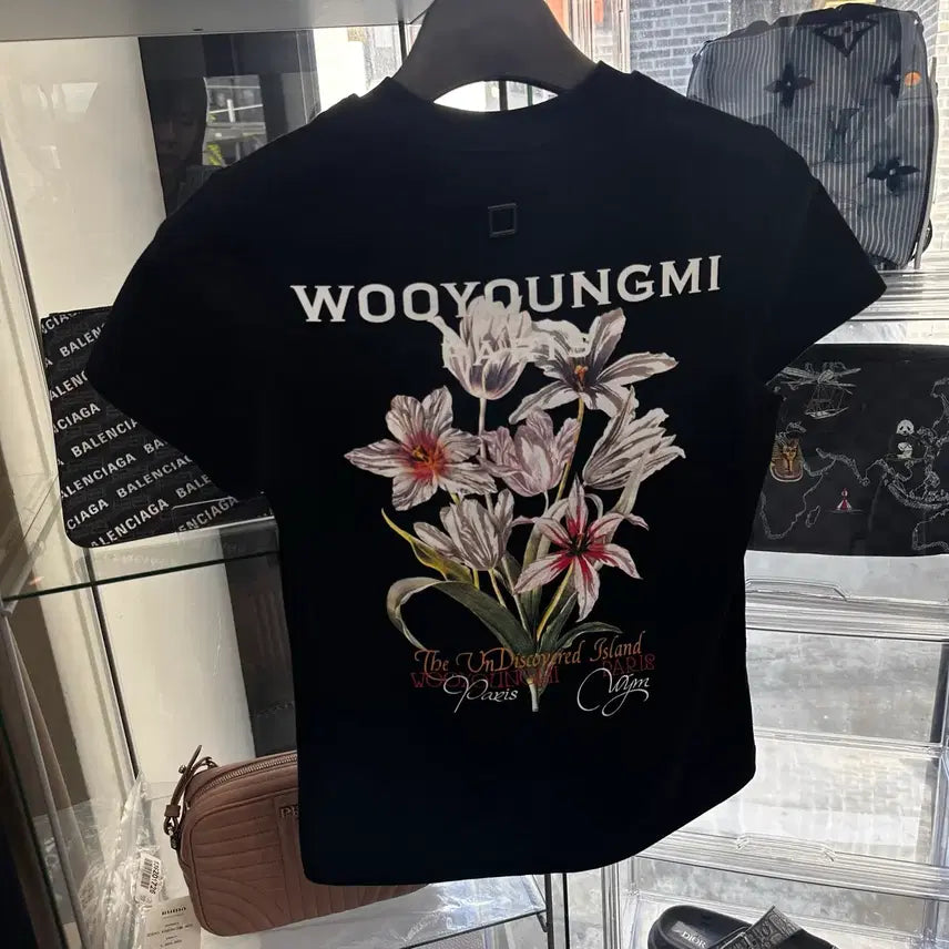 [BUNJANG] Wooyoungmi Flower T-Shirt Women's Size 34 / 우영미 플라워 반팔티 여성 34사이즈
