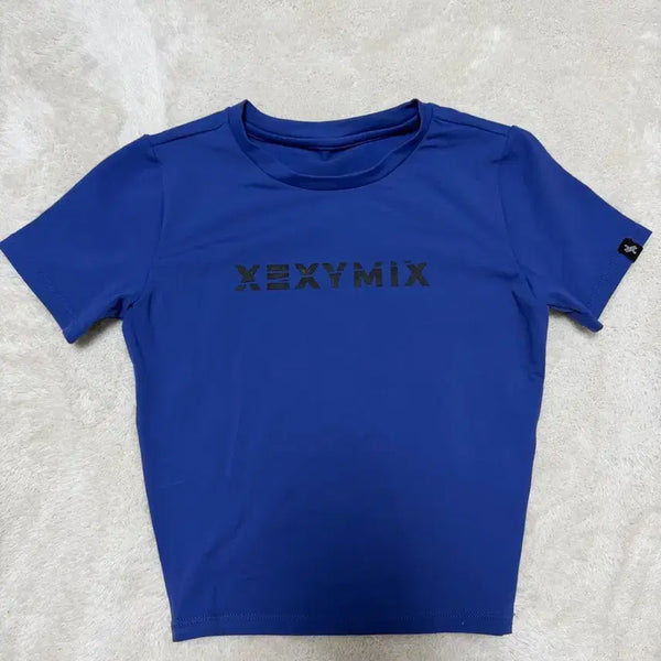 [BUNJANG] Xexymix Women's Blue Logo Performance Top - Size S / 젝시믹스 상의 판매 S