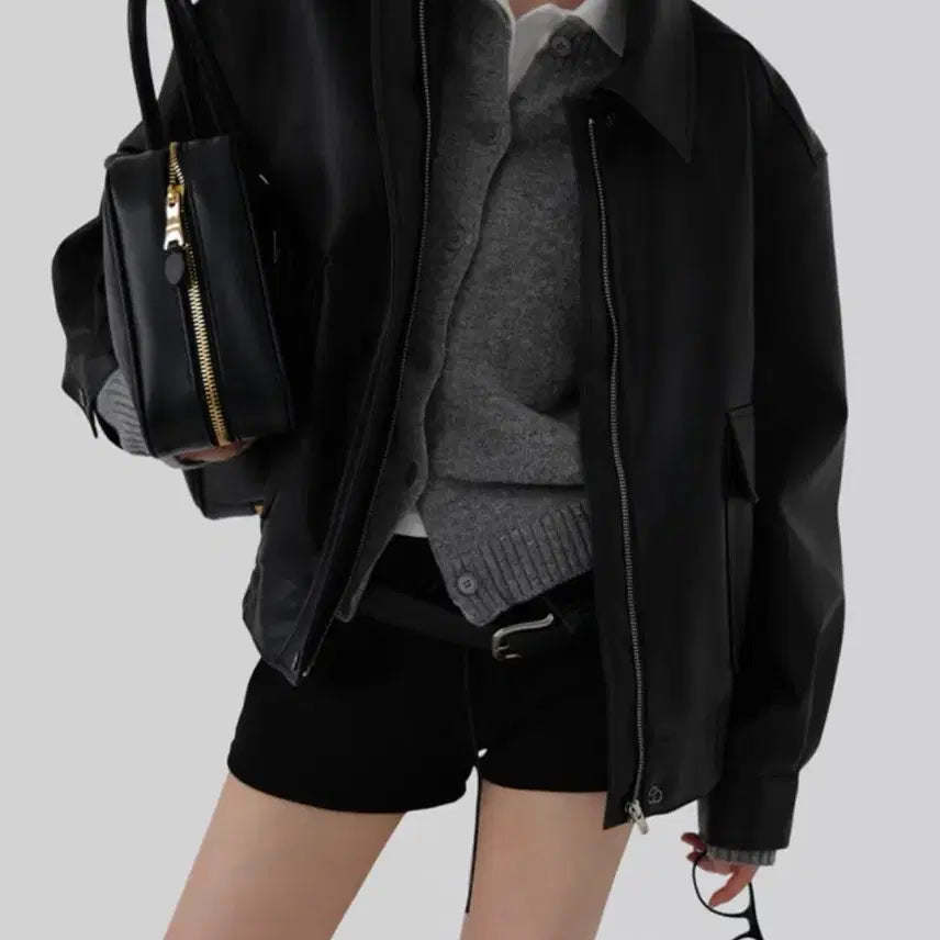 [BUNJANG] Autumn Leather Jacket / 어텀 가죽자켓 레더자켓