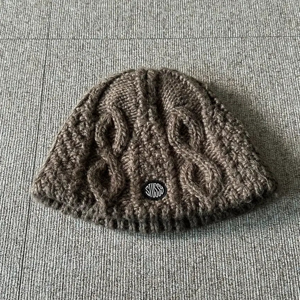[BUNJANG] Stussy Skullcap Cable Knit Beanie Brown / 스투시 스컬캡 케이블 니트 브라운