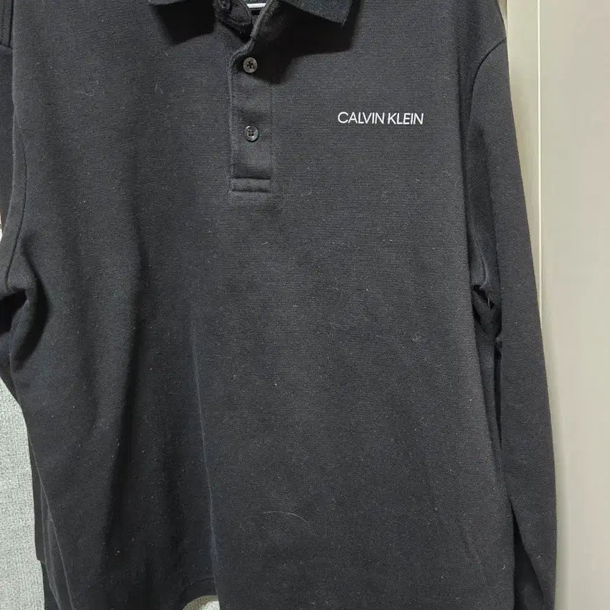 [BUNJANG] Calvin Klein Black Long Sleeve Polo Shirt XL / 캘빈클라인 블랙 긴팔 폴로티 XL