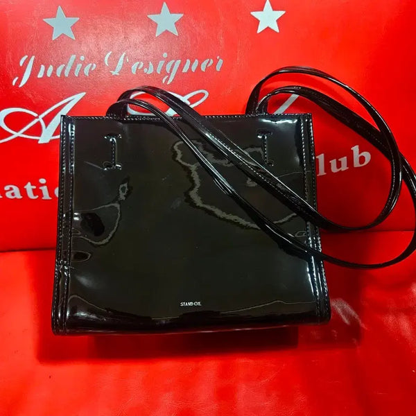 [BUNJANG] Standoil Oblong Bag Enamel Black / 스탠드오일 오블롱백 에나멜 Free