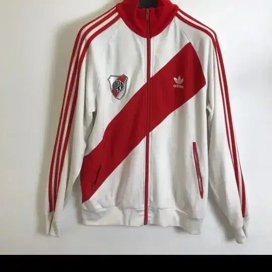 [BUNJANG] Adidas River Plate Track Top White/Red / 아디다스 리버플레이트 트랙탑 화이트/레드