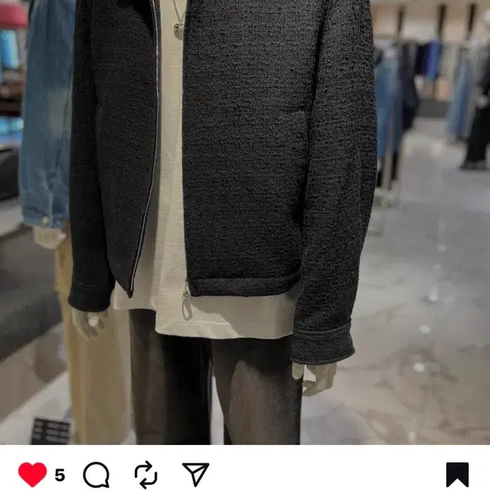 [BUNJANG] Solid Homme 25SS Black Tweed Jacket (Size 52) / (52) 솔리드옴므 25SS 블랙 트위드 자켓