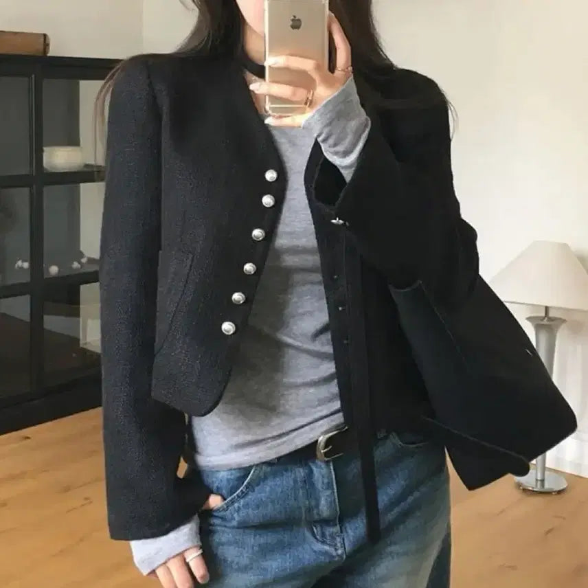 [BUNJANG] Vei Deli Mud Tie Tweed Jacket / 베이델리 머드 타이 트위드 자켓