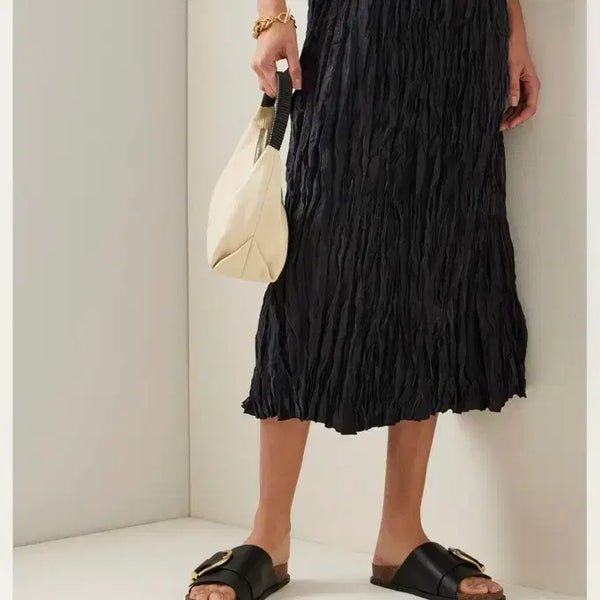 [BUNJANG] Toteme Crinkle Midi Skirt Black / 토템 크링클 블랙 미디 스커트 toteme