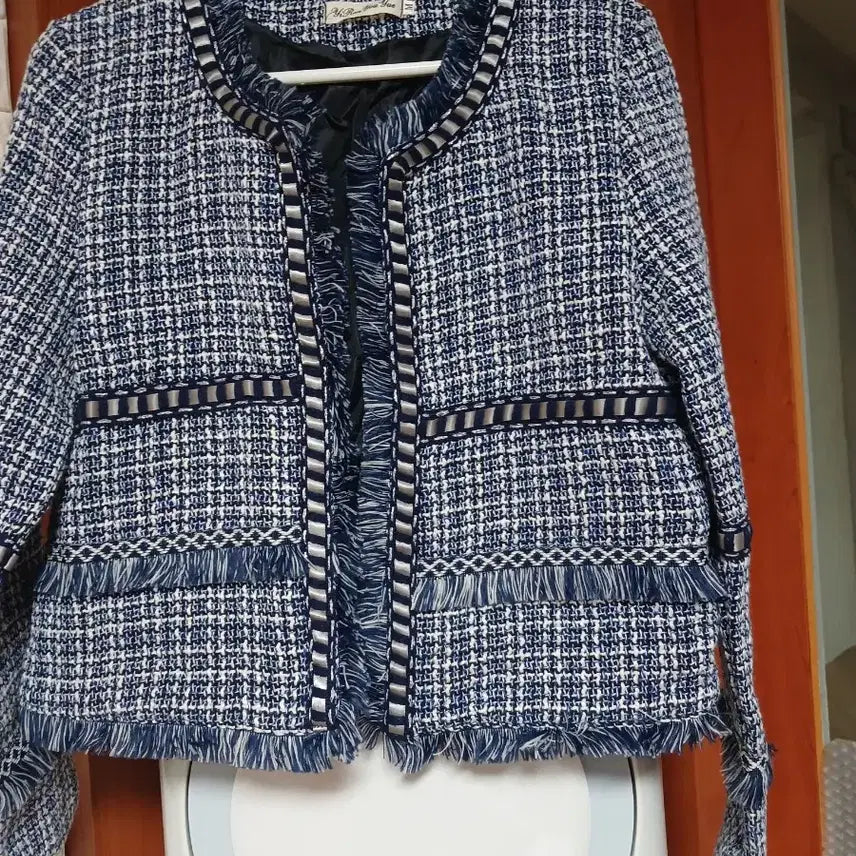 [BUNJANG] YiRenYouYue Blue Check Tweed Jacket M / YiRenYouYue 블루 체크 트위드 자켓 M