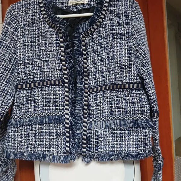 [BUNJANG] YiRenYouYue Blue Check Tweed Jacket M / YiRenYouYue 블루 체크 트위드 자켓 M