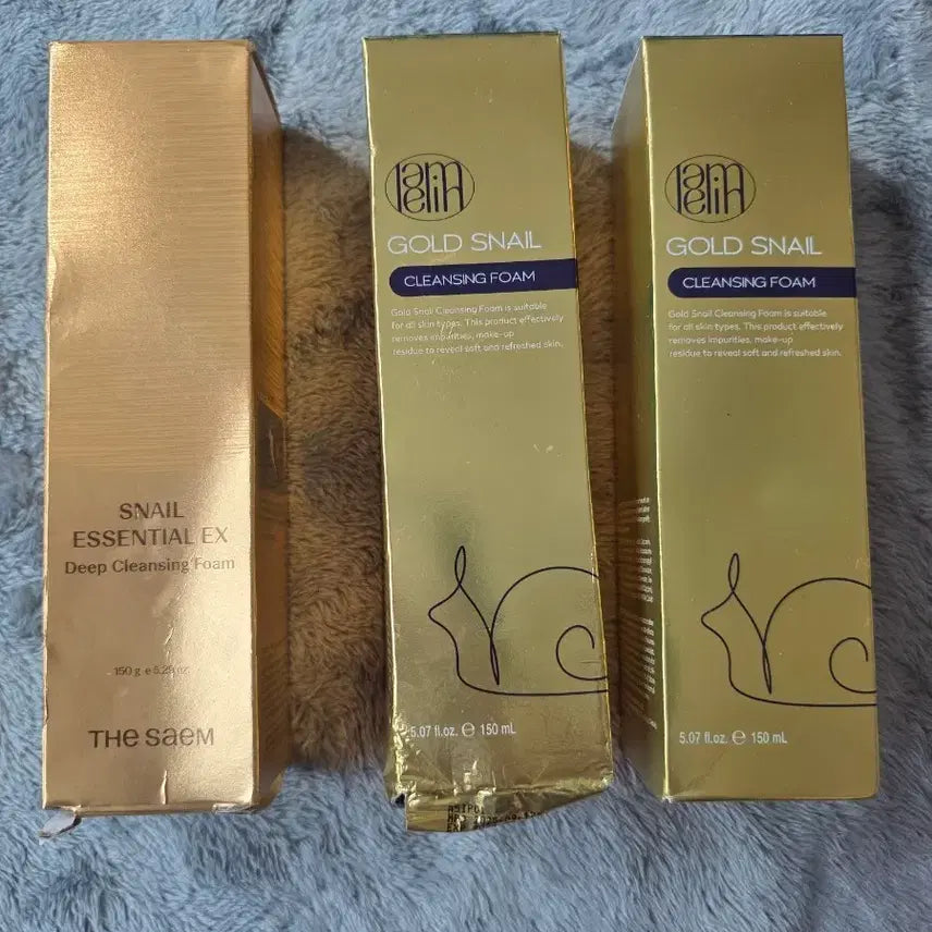 [BUNJANG] The Saem Snail Essential EX Deep Cleansing Foam & Iamfelix Gold Snail Foam Cleanser Set / 더샘 스네일 / Iamfelix 골드 스네일 폼클렌징