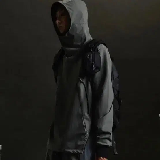 [BUNJANG] Differentis Belted Hood Shirt Black Size 2 / 디프런티스 빌티드 후드 셔츠 블랙 2