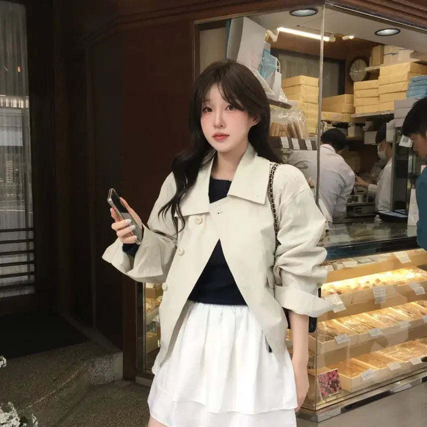 [BUNJANG] Lior Cotton Blouson Jacket - Ivory / 새상품) 리올 마켓 lior 코튼 블루종 자켓 아이보리