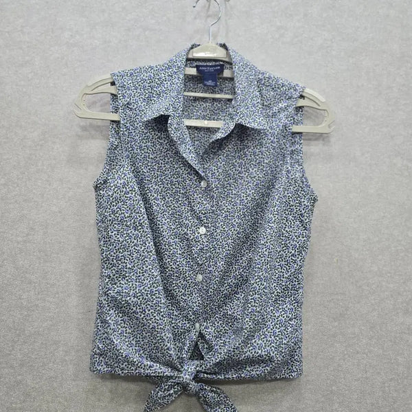 [BUNJANG] ANN TAYLOR Floral Sleeveless Blouse / ANN TAYLOR 플라워 패턴 슬리브리스 셔츠 블라우스
