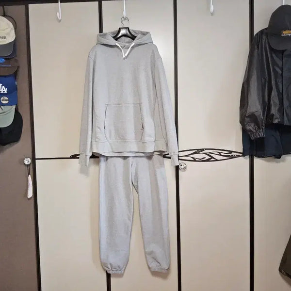 [BUNJANG] Eastlogue Permanent Sweat Set Melange Gray / 이스트로그 퍼머넌트 스웻 셋업 멜란지 그레이 L