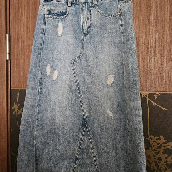 [BUNJANG] Spao Pleated Skirt Navy / [S]앳코너 DENIM PROJECT 데님 롱스커트