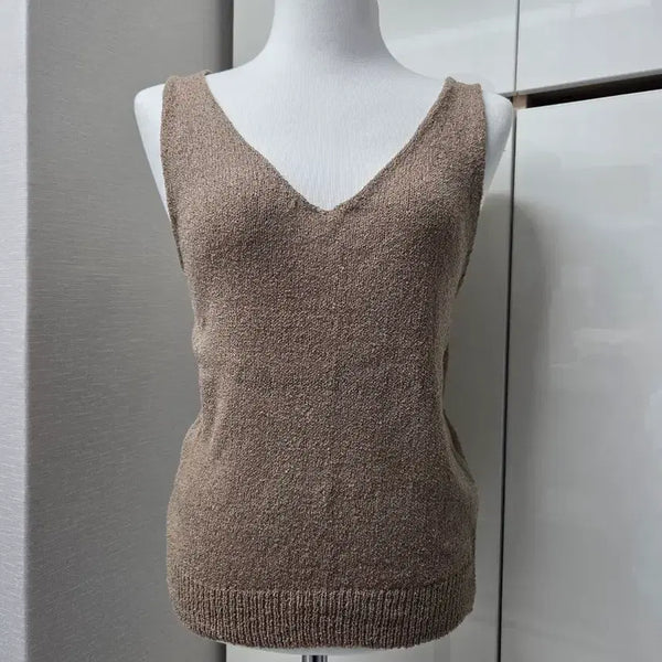 [BUNJANG] Heathered Knit Sleeveless Top / 보카시 나시