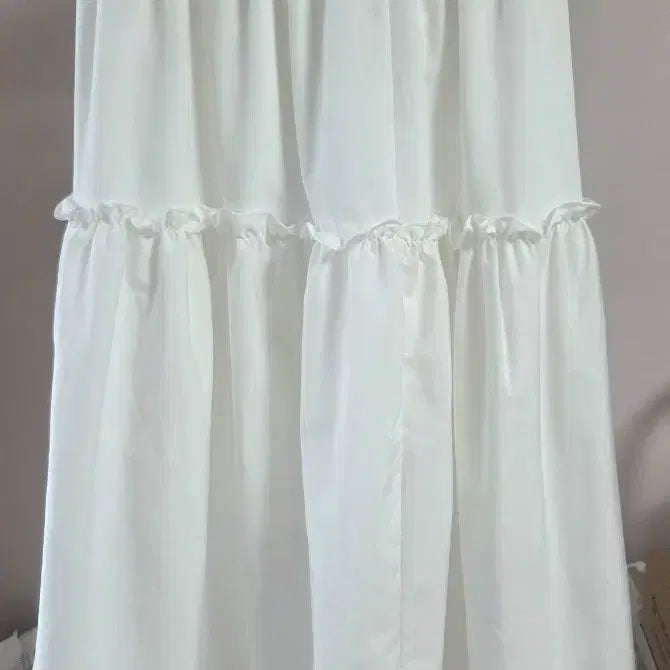 [BUNJANG] White Lace Tiered Long Skirt / 화이트 레이스 캉캉 롱 스커트
