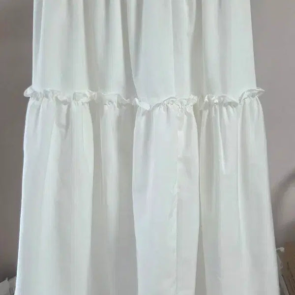 [BUNJANG] White Lace Tiered Long Skirt / 화이트 레이스 캉캉 롱 스커트