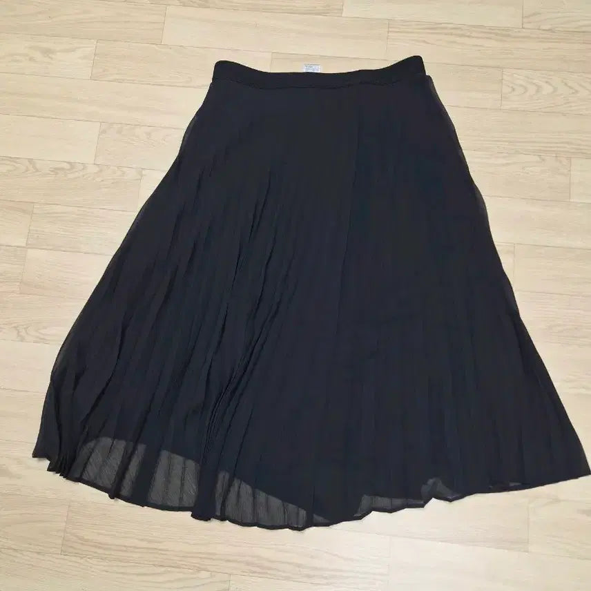[BUNJANG] Black Pleated Long Skirt / 검정색 플리츠 롱 스커트