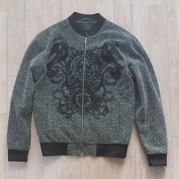 [BUNJANG] Zara Luxury Skull Blouson Jacket - Size L / 자라 Zara 럭셔리 해골 블루종 L 레어템