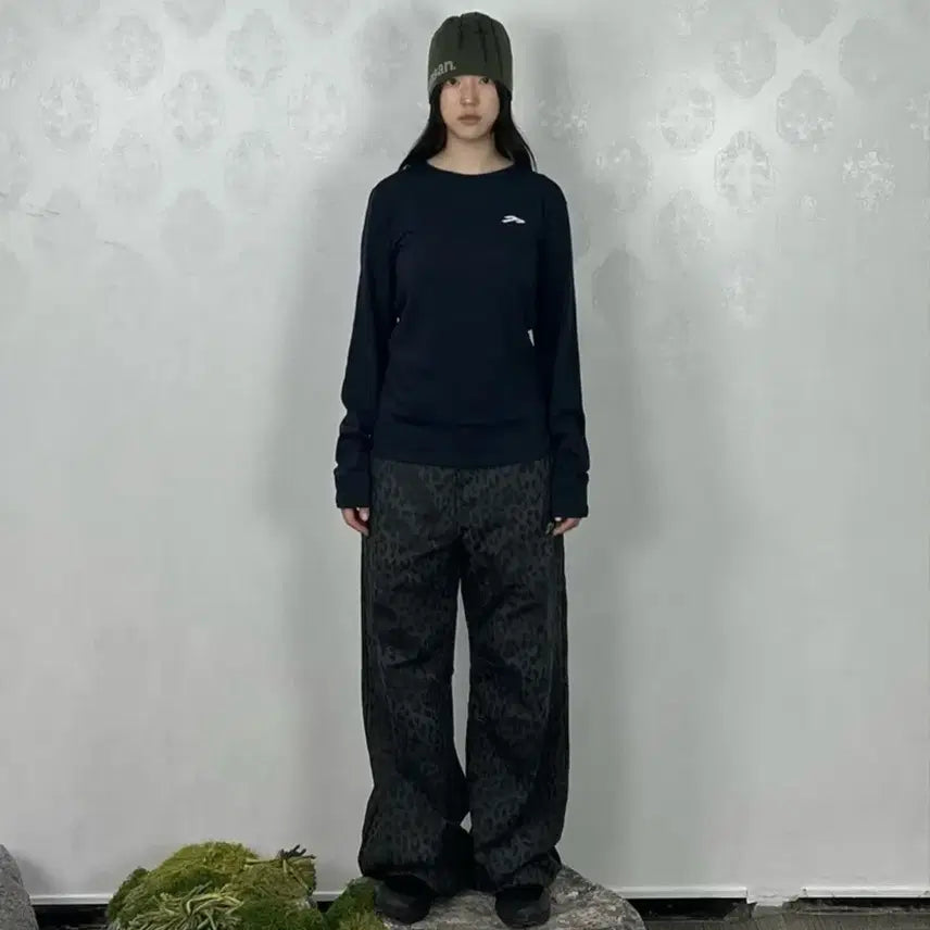 [BUNJANG] Magnesium Cotton Wide Pants Leopard Gray / 탄산마그네슘 코튼 와이드 팬츠 레오파드 그레이