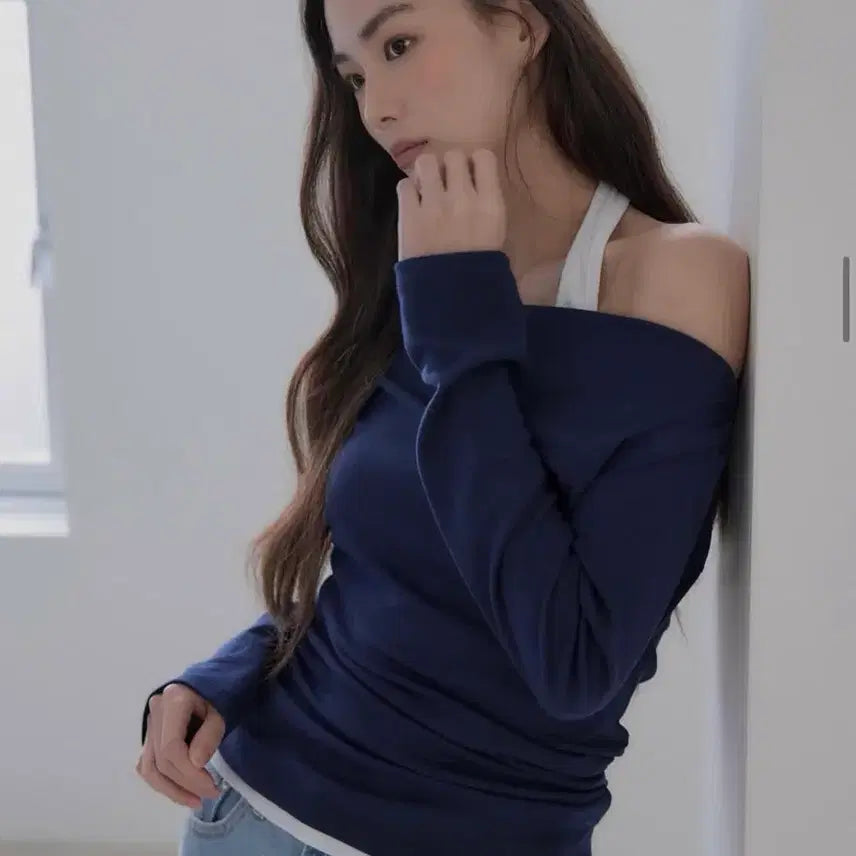 [BUNJANG] 웨어레스트 스프링 오프숄터티&홀터넥 (네이비) / 웨어레스트 스프링 오프숄터티&홀터넥 (네이비)