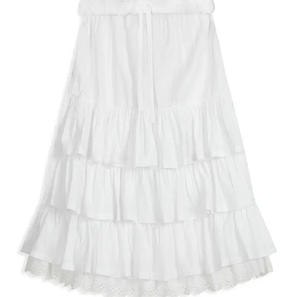 [BUNJANG] openyy Rolled Waist Tiered Skirt White S / 오픈와이와이 롤드 웨이스트 타이어드 스커트 화이트 S 사이즈