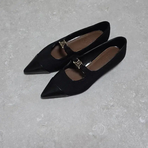[BUNJANG] Lanvin Emblem Strap Block Flat Shoes / 2023년식) 랑방 - 엠블럼 스트랩 블록 플랫 슈즈 235