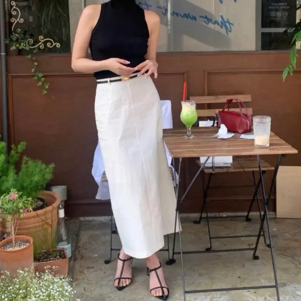[BUNJANG] H-line White Skirt - Size S / H라인 화이트 스커트 S