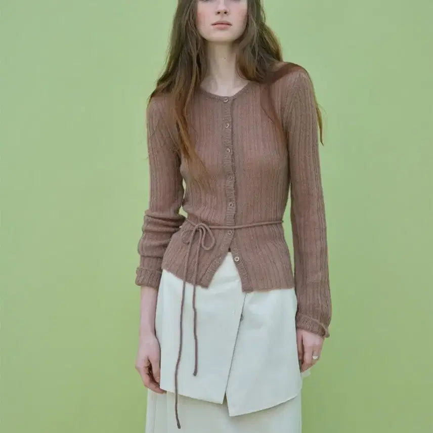 [BUNJANG] The Roust Belted Pleats Cardigan (Brown, One Size) / (새상품)더라우스트 벨티드 플리츠 가디건
