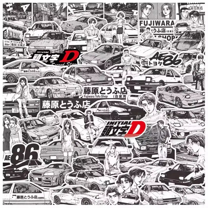 [BUNJANG] Initial D Piece Stickers (100 Count) / (100장) 이니셜d 조각스티커