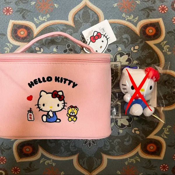 [BUNJANG] Hello Kitty Pink Corduroy Pouch Bag / 헬로키티_핑크 코듀로이 파우치 가방 새상품