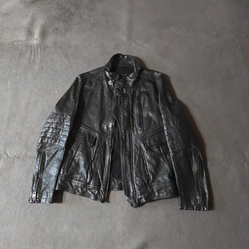 [BUNJANG] JILLSTUART Lambskin Leather Jacket M (100) / 질스튜어트 램스킨 레더 자켓 M 100