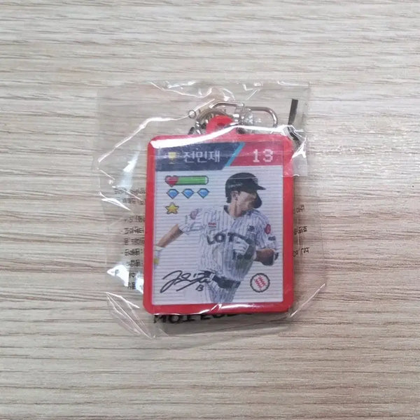 [BUNJANG] Lotte Giants Jeon Min-jae Season 3 Acrylic Keychain (Red) - Sealed / 롯데 자이언츠 시즌3 전민재 키링 미개봉