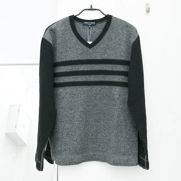 [BUNJANG] Comme des Garcons Homme Out Seam V-neck Sweater / 꼼데가르송 옴므 아웃심 브이넥 스웨터
