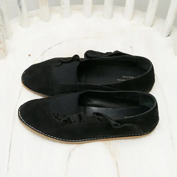 [BUNJANG] Dries Van Noten Suede Ruffle Slip-On Shoes / 드리스반노튼 스웨이드 러플 슬립온