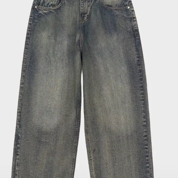 [BUNJANG] TOPSOCEAN Heize Washed Wide Denim Pants (Vintage Indigo) / 토피 헤이즈 워시드 와이드 데님 팬츠 (빈티지 인디고)