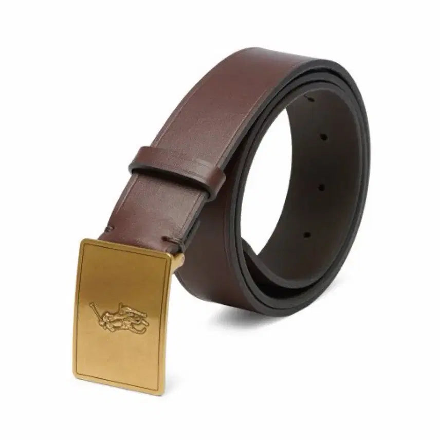 [BUNJANG] Polo Ralph Lauren Pony Player Gold Buckle Leather Belt / 폴로 랄프로렌 포니 플레이어 금장 레더 벨트