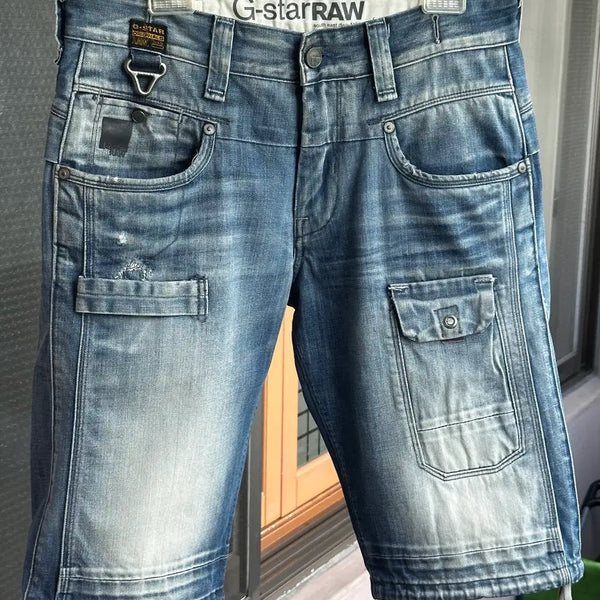 [BUNJANG] G-Star RAW 3301 Engineered Denim Cargo Shorts / [새상품급/32] 지스타로우 아카이브 3301 입체 신치백 카고 데님쇼츠